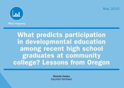 What predicts participation in developmental education among recent high school graduates at community college? Lessons from Oregon